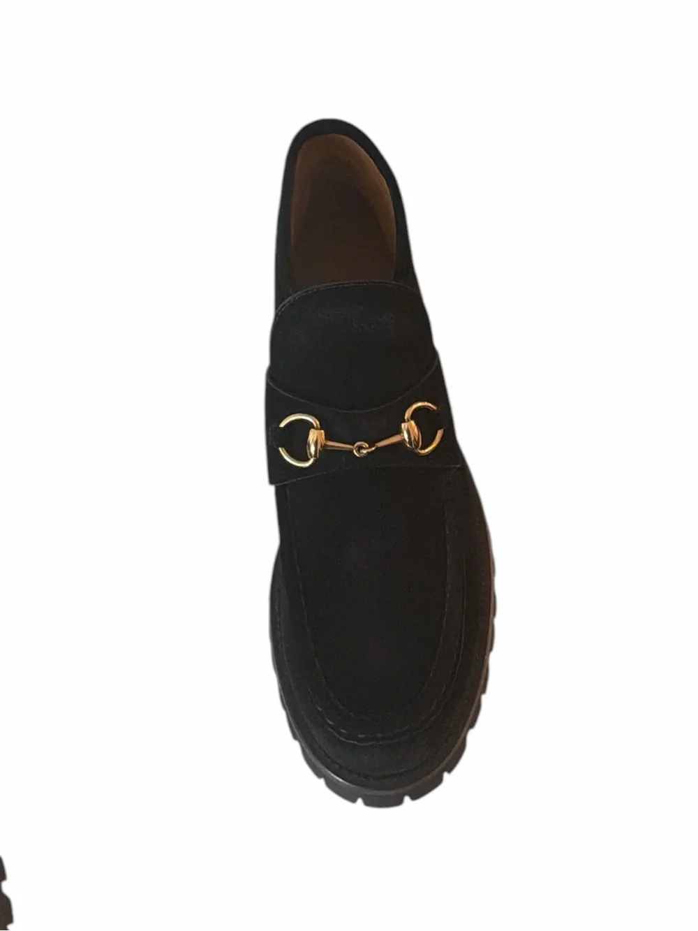 Gucci Horsebit Black Suede Lug Sole Ankle Boots Size 40 NIB